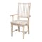 International Concepts Mission Side Chair with Arms, Unfinished Seat, Wood Back, 39.2 W 21.3 in L 21.3 H, Wood Seat 265A - alternate 1